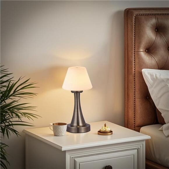 LED Cordless Table Lamp Rechargeable Dimmable Night Light Portable Outdoor Home - Picture 3 of 8